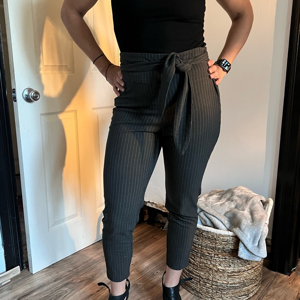 Dynamite Pinstripe ankle cut trouser | size 6